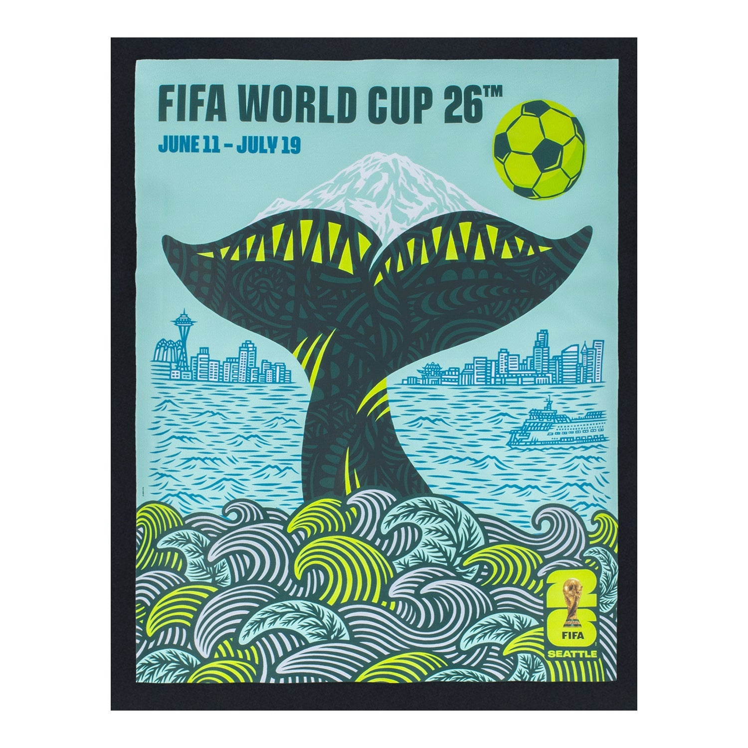 FIFA World Cup 2026? Seattle Poster Black T-Shirt - Unisex - Image 4