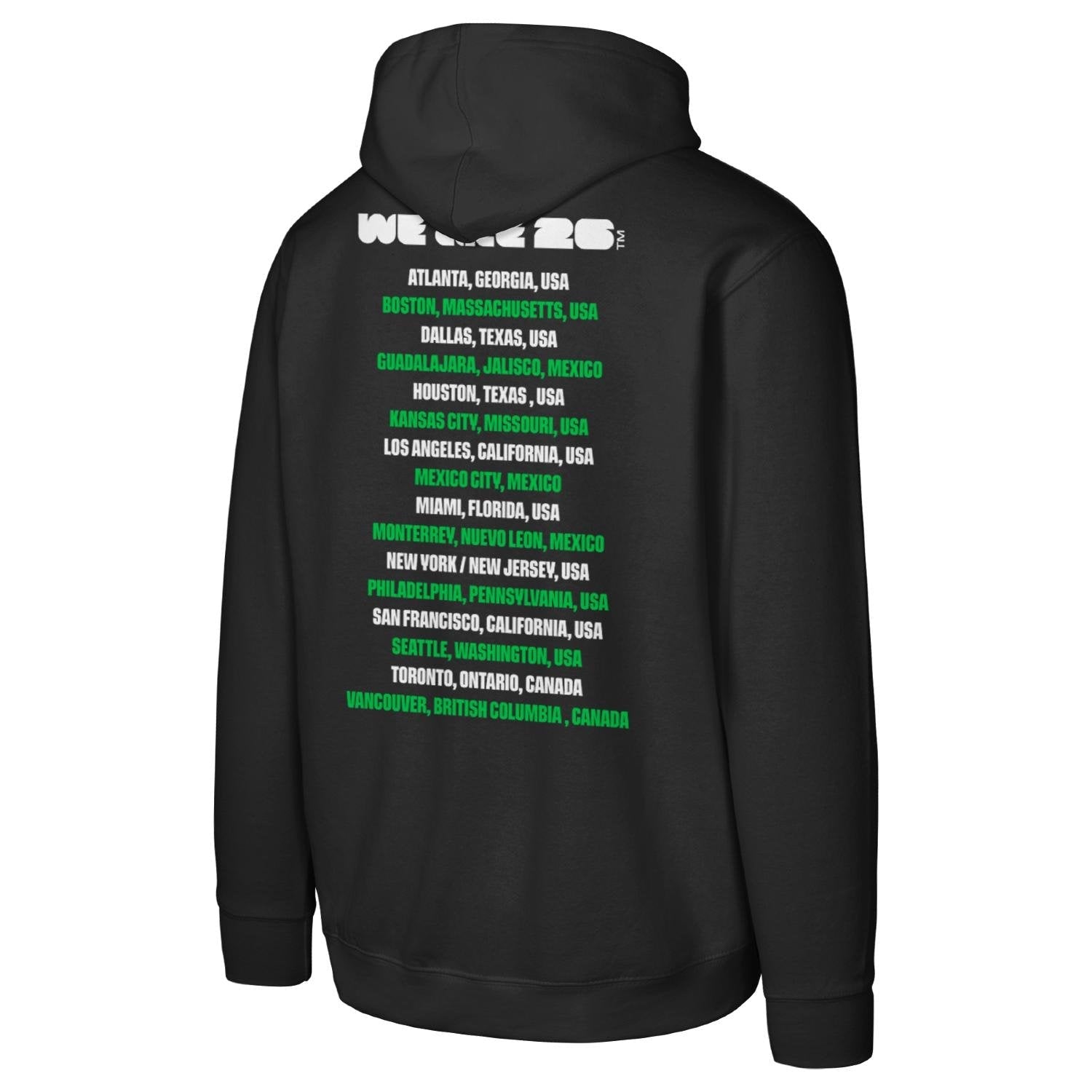 FIFA World Cup 2026? Host Cities Futbol Black Hoodie - Unisex - Image 2